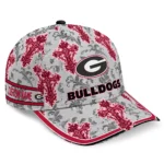 georgia-bulldogs-cap-personalized-damask-pattern-red-white-best-selling.webp