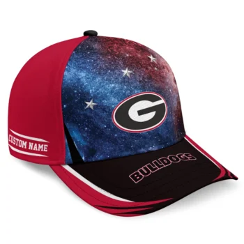 Georgia Bulldogs Cap - Personalized Galaxy Nebula Red