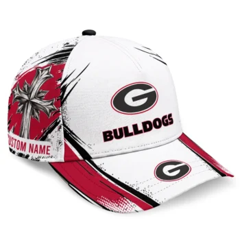 Georgia Bulldogs Cap - Personalized Grunge Cross Red White