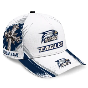 Georgia Southern Eagles Cap - Custom Grunge Cross Blue White