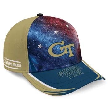 Georgia Tech Yellow Jackets Cap - Custom Galaxy Nebula Gold