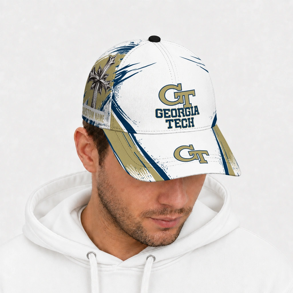 georgia-tech-yellow-jackets-cap-custom-grunge-cross-gold-white-new-arrival.webp