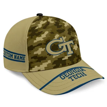 Georgia Tech Yellow Jackets Cap - Custom Pixel Camo Gold
