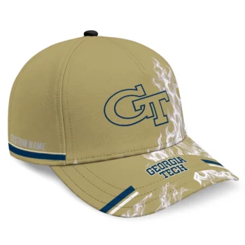 Georgia Tech Yellow Jackets Cap - Custom Smoke Flames Gold