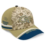 georgia-tech-yellow-jackets-cap-custom-tropical-floral-gold-best-selling.webp