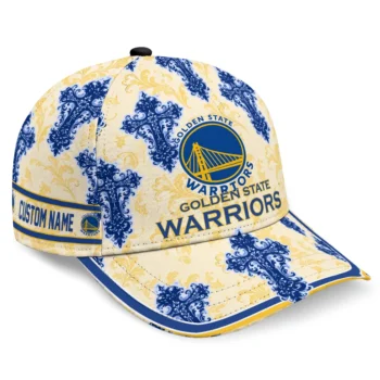 Golden State Warriors Cap - Custom Damask Pattern Blue White