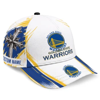 Golden State Warriors Cap - Customized Grunge Cross Blue White