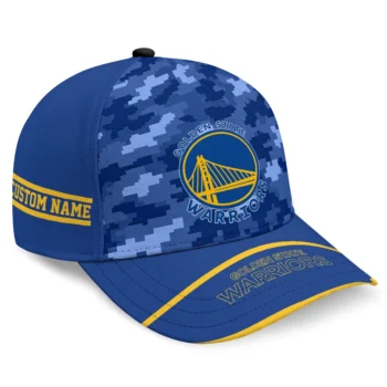 Golden State Warriors Cap - Customized Pixel Camo Blue