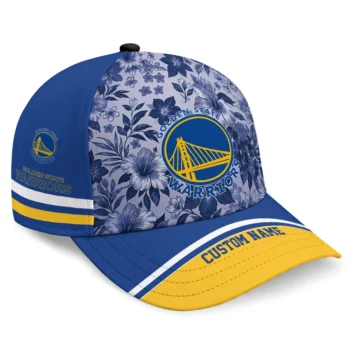 Golden State Warriors Cap - Personalized Tropical Floral Blue