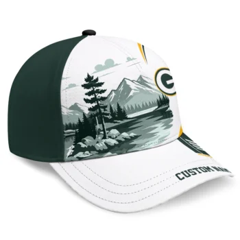 Green Bay Packers Cap - Custom Flat Illustration Green White