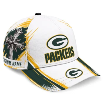 Green Bay Packers Cap - Customized Grunge Cross Green White