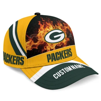 Green Bay Packers Cap - Personalized Blazing Fire Green
