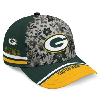 Green Bay Packers Cap - Personalized Tropical Floral Green