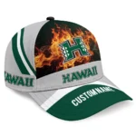 hawaii-rainbow-warriors-cap-custom-blazing-fire-green-best-selling.webp