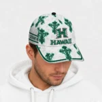 hawaii-rainbow-warriors-cap-custom-damask-pattern-green-white-best-selling.webp