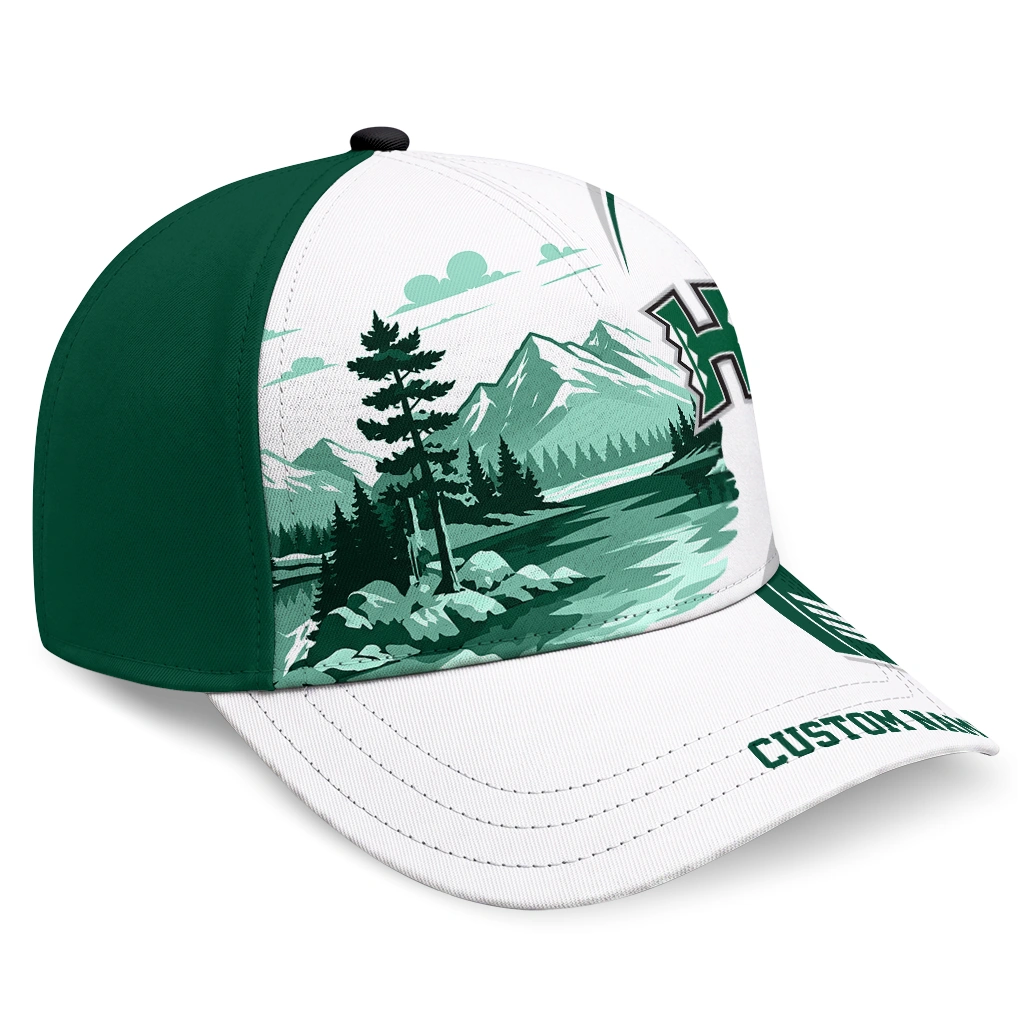 hawaii-rainbow-warriors-cap-custom-flat-illustration-green-white-best-selling.webp hawaii rainbow warriors cap custom flat illustration green white best selling