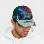hawaii-rainbow-warriors-cap-custom-galaxy-nebula-green-best-selling.webp