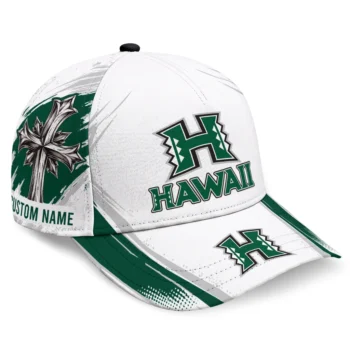 Hawaii Rainbow Warriors Cap - Custom Grunge Cross Green White