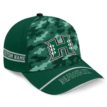 Hawaii Rainbow Warriors Cap - Custom Pixel Camo Green