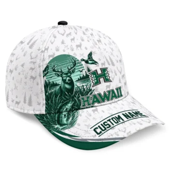 Hawaii Rainbow Warriors Cap - Custom Toile Pattern Green White