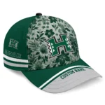 hawaii-rainbow-warriors-cap-custom-tropical-floral-green-best-selling.webp