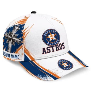 Houston Astros Cap - Custom Grunge Cross Blue White