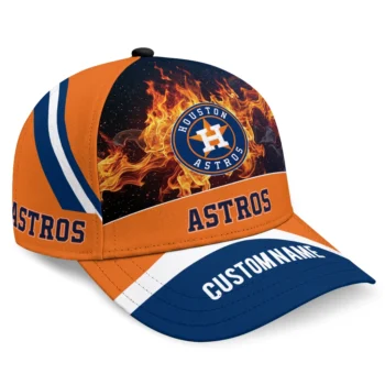 Houston Astros Cap - Customized Blazing Fire Blue