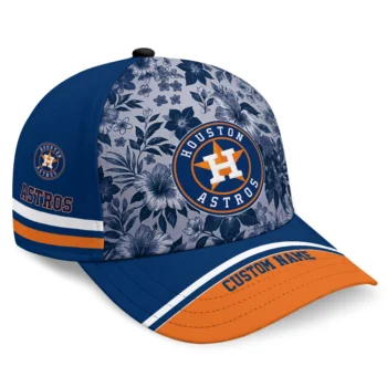 Houston Astros Cap - Customized Tropical Floral Blue