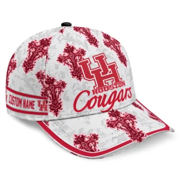 Houston Cougars Cap - Customized Damask Pattern Red White