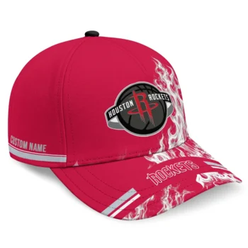 Houston Rockets Cap - Customized Smoke Flames Red