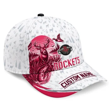 Houston Rockets Cap - Personalized Toile Pattern Red White