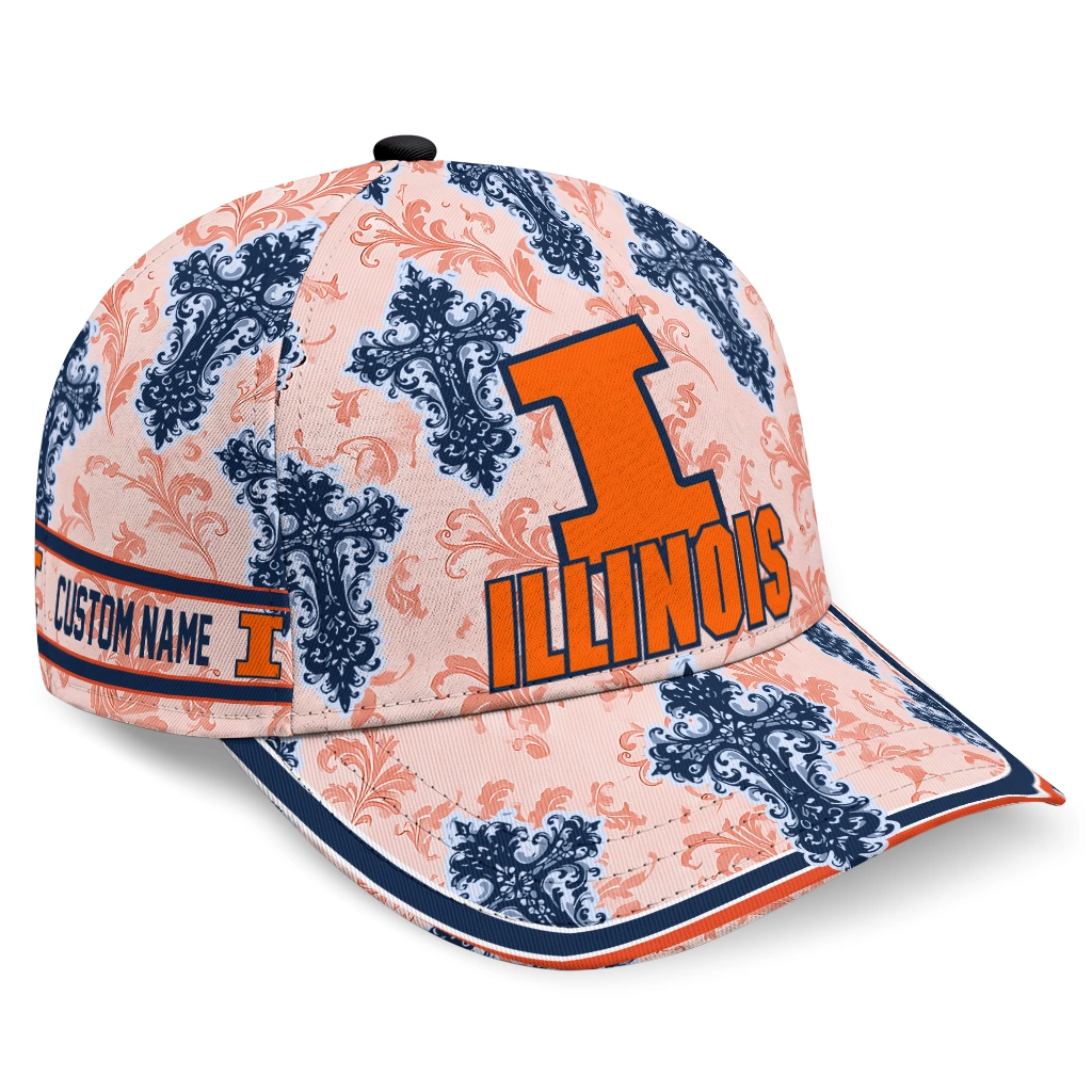 illinois-fighting-illini-cap-custom-damask-pattern-blue-white-best-selling.webp illinois fighting illini cap custom damask pattern blue white best selling