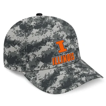 Illinois Fighting Illini Cap - Custom Digital Camo Gray