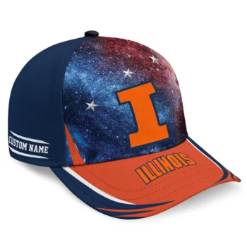 Illinois Fighting Illini Cap - Custom Galaxy Nebula Blue
