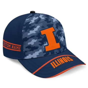Illinois Fighting Illini Cap - Custom Pixel Camo Blue