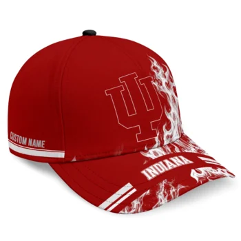 Indiana Hoosiers Cap - Personalized Smoke Flames Red