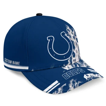 Indianapolis Colts Cap - Personalized Smoke Flames Blue