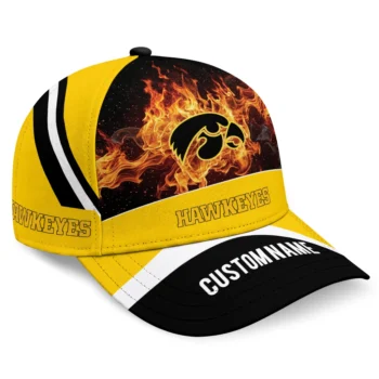 Iowa Hawkeyes Cap - Customized Blazing Fire Black