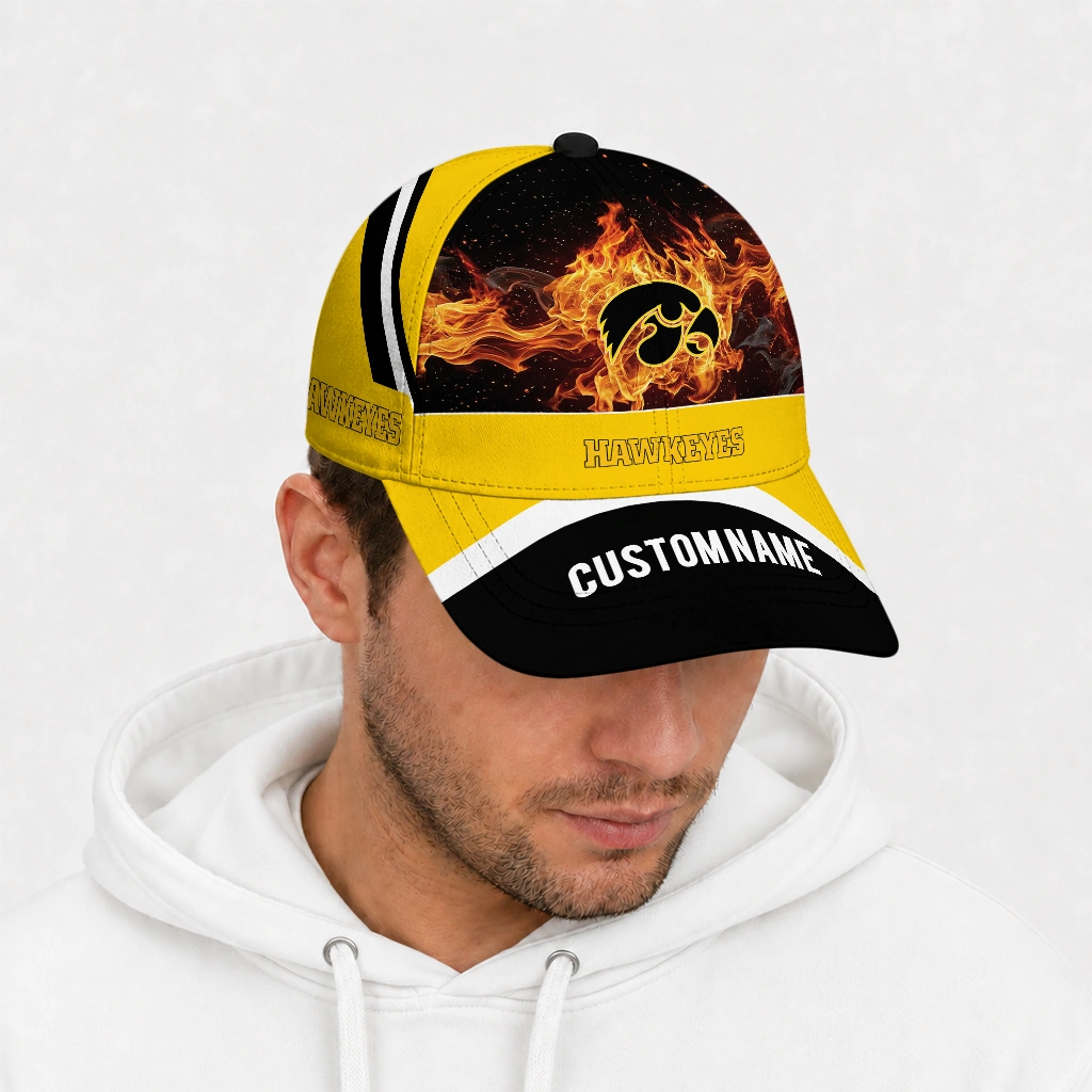 iowa-hawkeyes-cap-customized-blazing-fire-black-new-arrival.webp