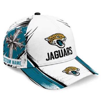 Jacksonville Jaguars Cap - Customized Grunge Cross Teal White