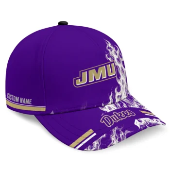 James Madison Dukes Cap - Customized Smoke Flames Purple