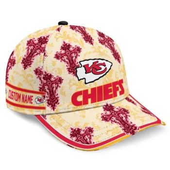 Kansas City Chiefs Cap - Customized Damask Pattern Red White