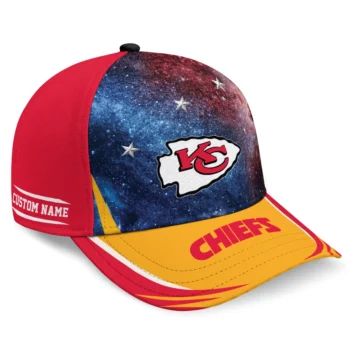 Kansas City Chiefs Cap - Personalized Galaxy Nebula Red
