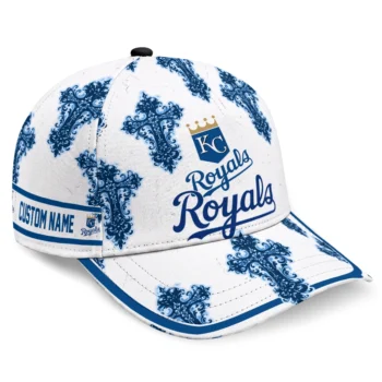 Kansas City Royals Cap - Custom Damask Pattern Royal Blue White