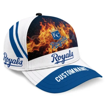 Kansas City Royals Cap - Personalized Blazing Fire Royal Blue
