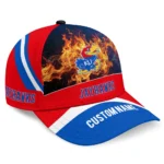 kansas-jayhawks-cap-personalized-blazing-fire-blue-best-selling.webp