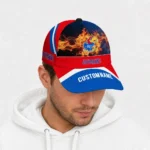 kansas-jayhawks-cap-personalized-blazing-fire-blue-best-selling.webp