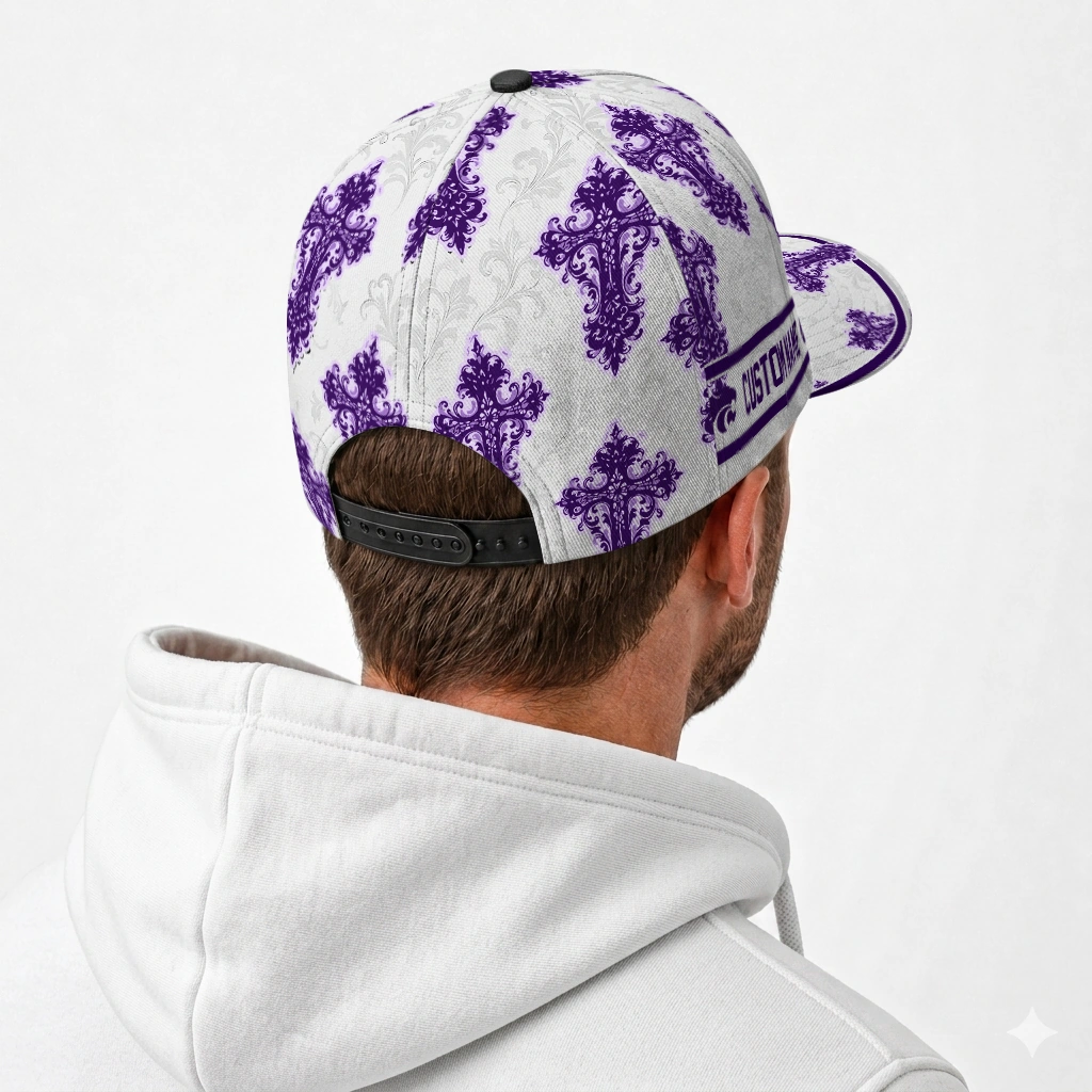 kansas-state-wildcats-cap-customized-damask-pattern-purple-white-latest-model.webp