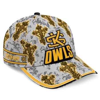 Kennesaw State Owls Cap - Customized Damask Pattern Gold White
