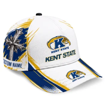 Kent State Golden Flashes Cap - Custom Grunge Cross Navy Blue White